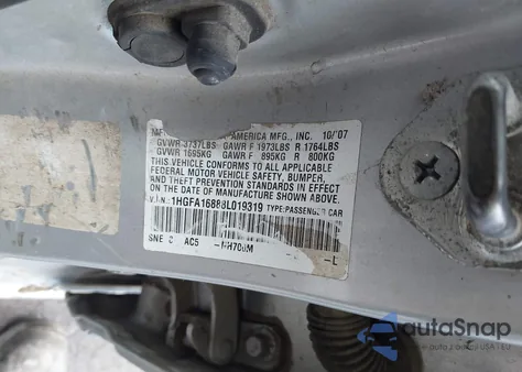 2008 Honda Civic Ex z USA, uszkodzony, nr VIN 1HGFA16888L019319